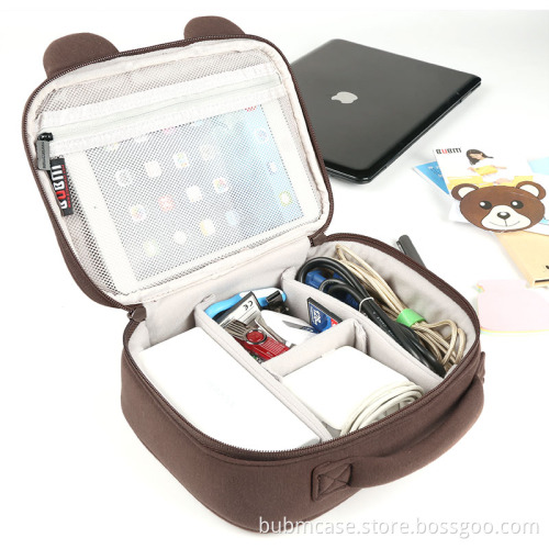 BUBM Lovely Bear 3pcs Per Set Electronic Accessories Organizer Travel Carry Bag